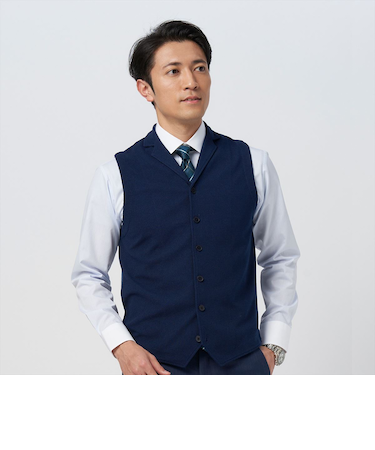 前身カットソーラペル ニットジレ