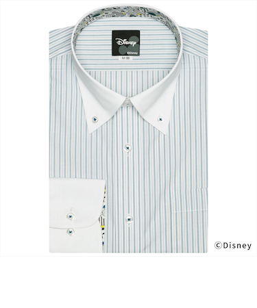 【ディズニー・大きいサイズ】 形態安定 ボタンダウンカラー 長袖 ワイシャツ