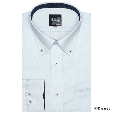 【ディズニー・大きいサイズ】 形態安定 ボタンダウンカラー 長袖 ワイシャツ