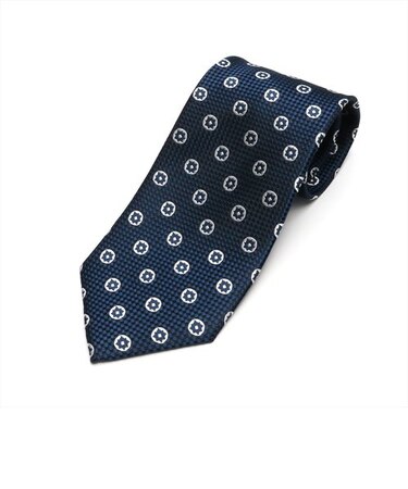 ネクタイ 絹100% ガルザタイ ネイビー ビジネス フォーマル