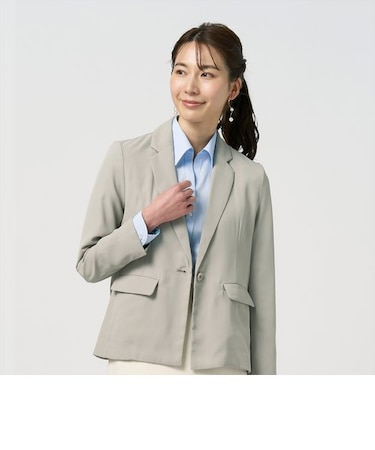 長袖シングルジャケット ライトグリーン レディース