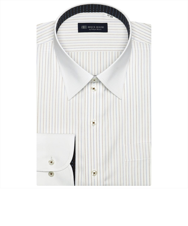 形態安定 クレリックレギュラーカラー 長袖ワイシャツ