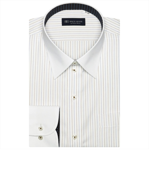 形態安定 クレリックレギュラーカラー 長袖ワイシャツ