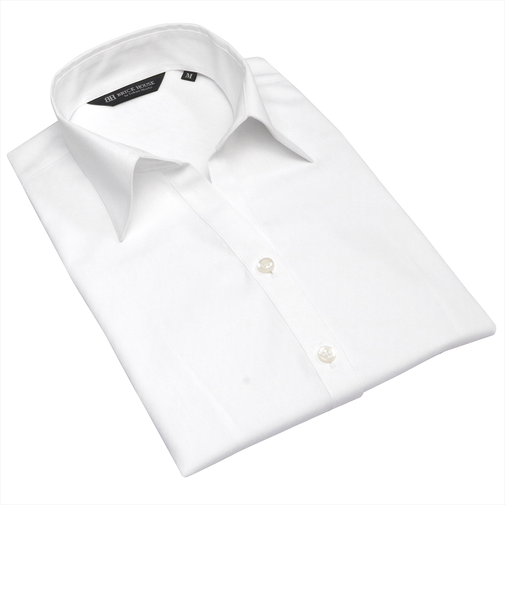 【透け防止】 形態安定 スキッパー衿 七分袖レディースシャツ