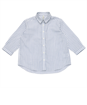 【Pitta Re:)】  Wガーゼ レギュラー衿 綿100％ 七分袖シャツ