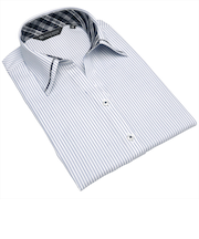 形態安定 スキッパー衿 七分袖 レディースシャツ