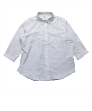 【Pitta Re:)】 Wガーゼ レギュラー衿 綿100％ 七分袖シャツ