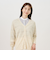 ニット 透かしVネックカーディガン アイボリー レディース