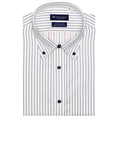 【超形態安定】 ボットーニ 半袖 形態安定 ワイシャツ 綿100%