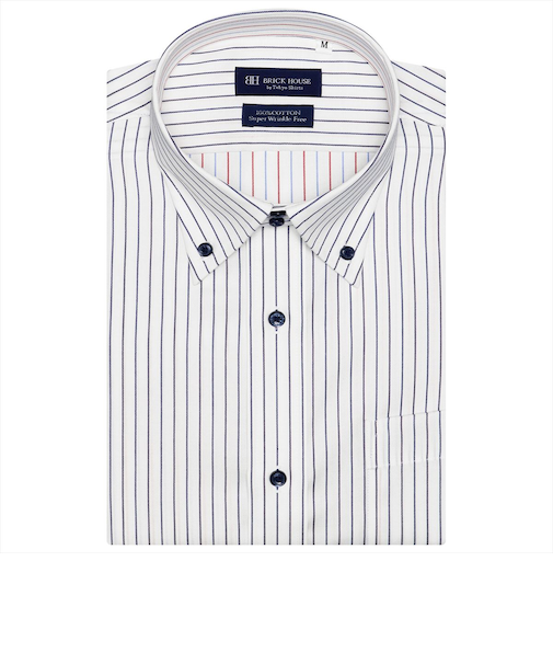 【超形態安定】 ボットーニ 半袖 形態安定 ワイシャツ 綿100%