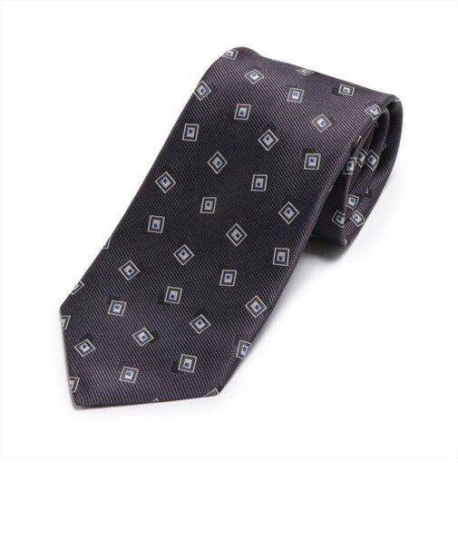 ネクタイ 日本製 絹100% ふじやま織 チャコール ビジネス フォーマル