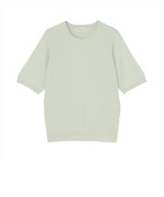 ニット 身頃格子柄プルオーバー グリーン レディース