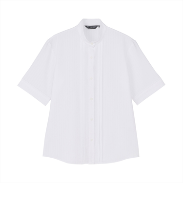 【デザイン】 COFREX スタンドピンタック 五分袖 レディースシャツ