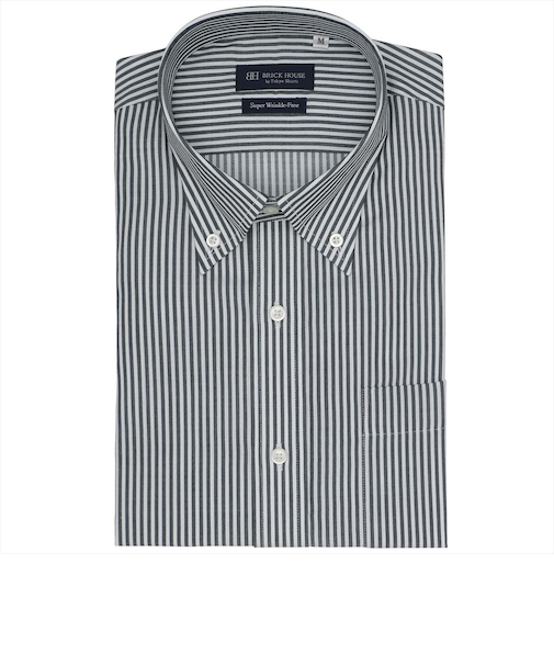 【超形態安定】 ボタンダウン 半袖 形態安定 ワイシャツ