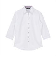 【透け防止】 スキッパー 七分袖 形態安定 レディースシャツ