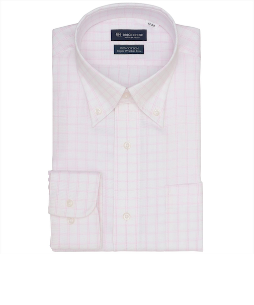 【超形態安定】 ボタンダウン 長袖 形態安定 ワイシャツ 綿100%