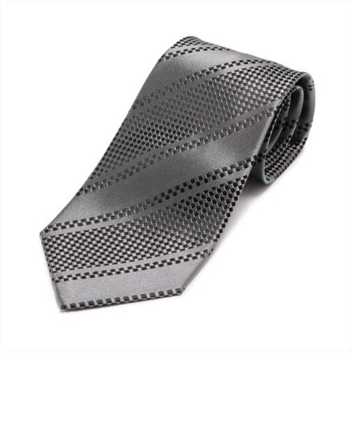 ネクタイ バスケット織 チャコール ビジネス フォーマル