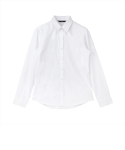 【透け防止・白無地】 レギュラー 長袖 形態安定 レディースシャツ