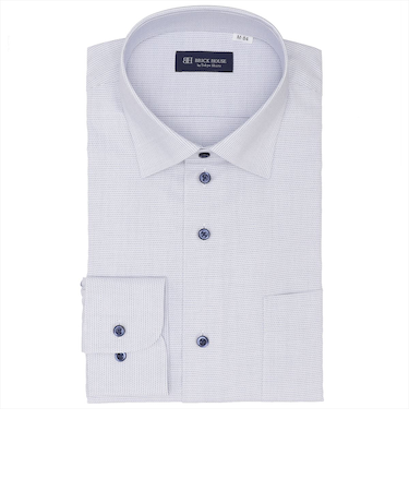 【透け防止】 ワイド 長袖 形態安定 ワイシャツ