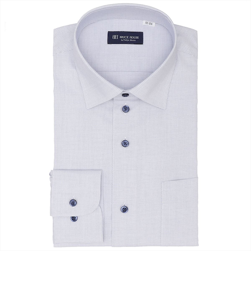 【透け防止】 ワイド 長袖 形態安定 ワイシャツ