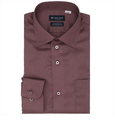 【超形態安定】 ワイド 長袖 形態安定 綿100% ワイシャツ