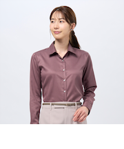 【超形態安定】 レギュラー 長袖 形態安定 綿100% レディースシャツ