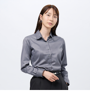 【超形態安定】 レギュラー 長袖 形態安定 綿100% レディースシャツ