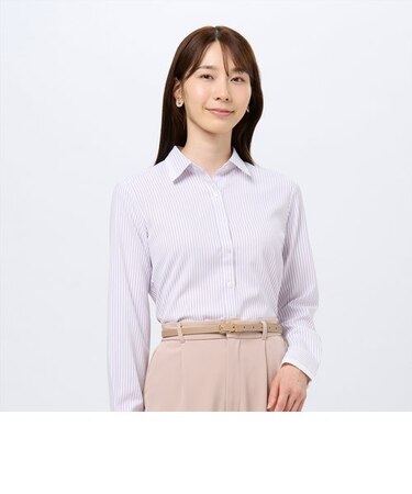【COFREX】 配色レギュラー衿 長袖 レディースデザインシャツ