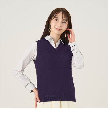 Vネックニットベスト レディース