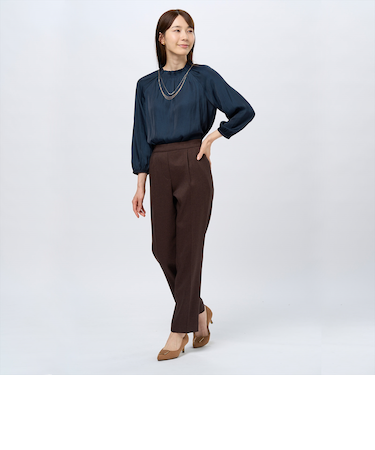 テーパードパンツ ウーリッシュ素材 レディース