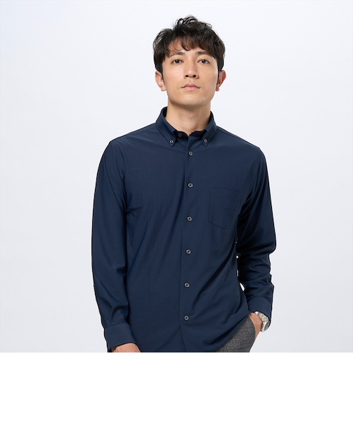 カラーテープ カジュアルシャツ ボタンダウン 長袖 メンズ