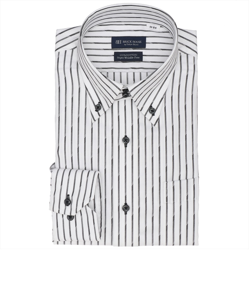 【超形態安定】 プレミアム ボットーニ 長袖 形態安定 綿100% ワイシャツ