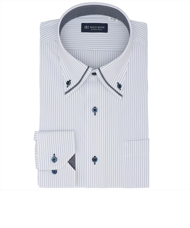 【ストレッチ】 ボタンダウン 長袖 形態安定 ニットシャツ