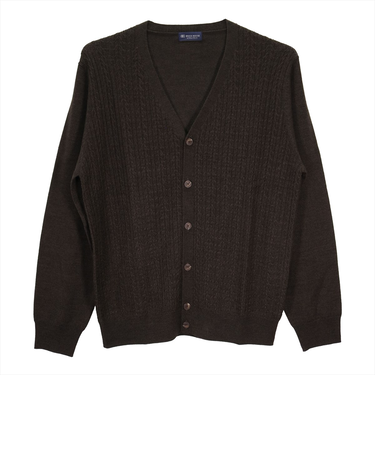 セットインケーブル ニットカーディガン メンズ