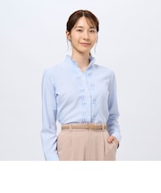 【COFREX】 ひねりピンタック 長袖 レディースデザインシャツ