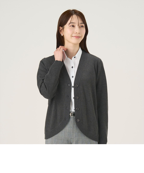 裾丸Ｖネックニットカーディガン レディース