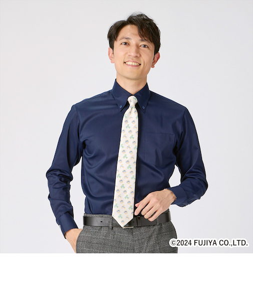 【ペコちゃん×TOKYO SHIRTS】 ボタンダウン 長袖 形態安定 ワイシャツ