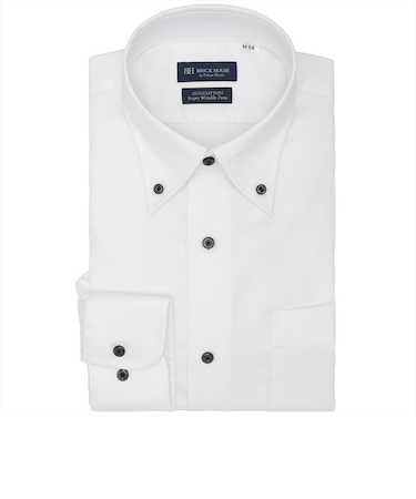【超形態安定】 プレミアム ボタンダウン 長袖 形態安定 綿100% ワイシャツ