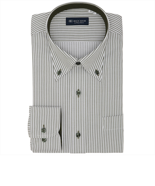 ボタンダウン 長袖 形態安定 ワイシャツ サステナブル素材