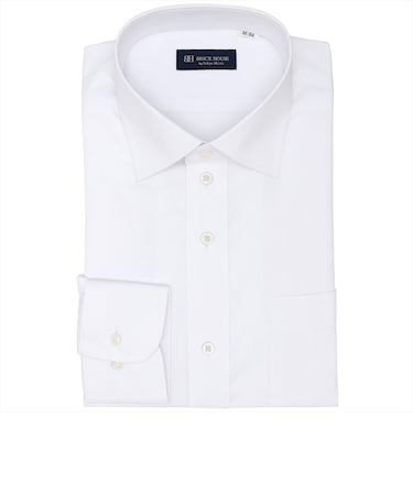 【透け防止】 ワイド 長袖 形態安定 ワイシャツ