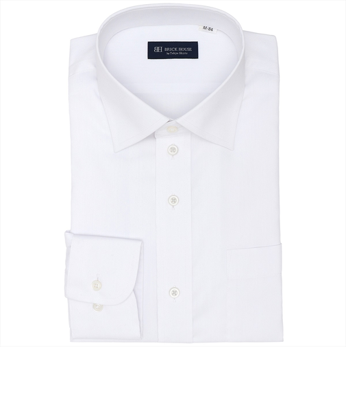 【透け防止】 ワイド 長袖 形態安定 ワイシャツ