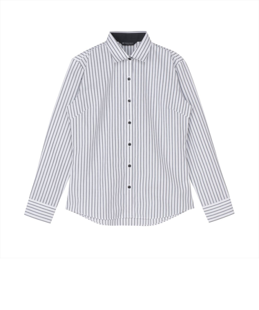 【透け防止】 ワイド 長袖 形態安定 レディースシャツ