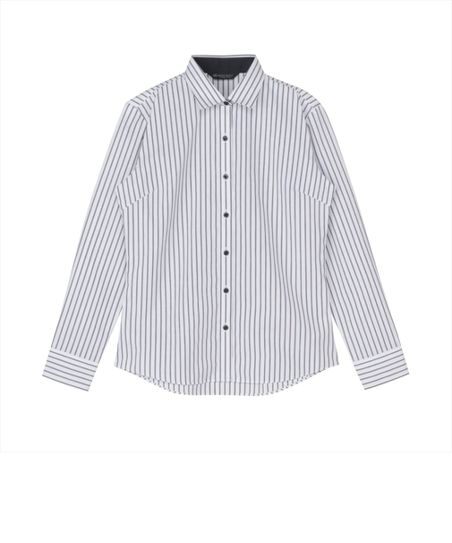 【透け防止】 ワイド 長袖 形態安定 レディースシャツ