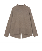 【Pitta Re:)】 ラム混バックスリットニットプルオーバー レディース