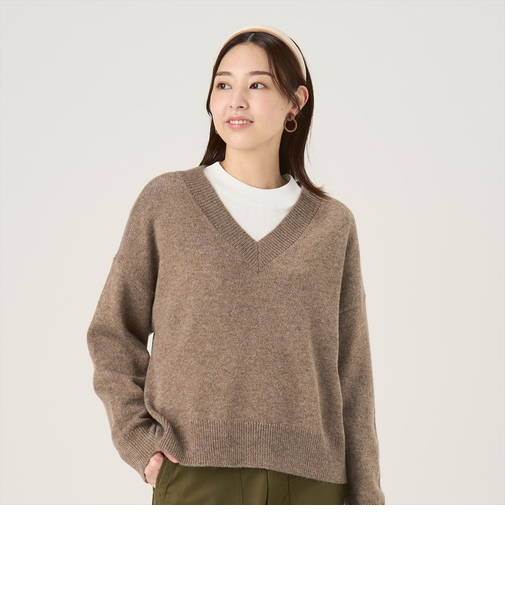 【Pitta Re:)】 ラム混ゆるニットプルオーバー レディース