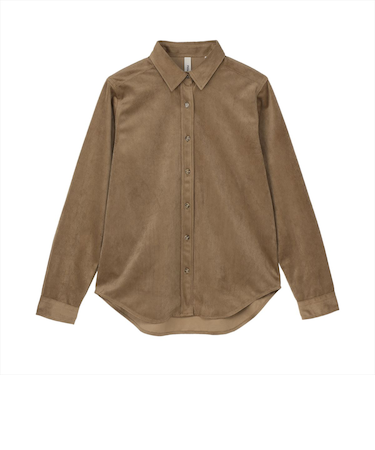 【Pitta Re:)】 コーデュロイ風カジュアルシャツ レギュラー 長袖 レディース