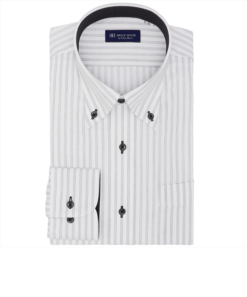 ボタンダウン 長袖 形態安定 ワイシャツ サステナブル素材