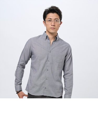 デザインカジュアルシャツ ボタンダウン 長袖 メンズ