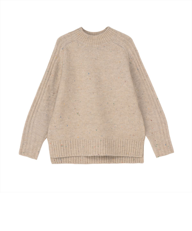 【Pitta Re:)】 クルーネックニットプルオーバー ネップヤーン レディース