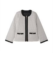 配色中綿ショートブルゾン レディース